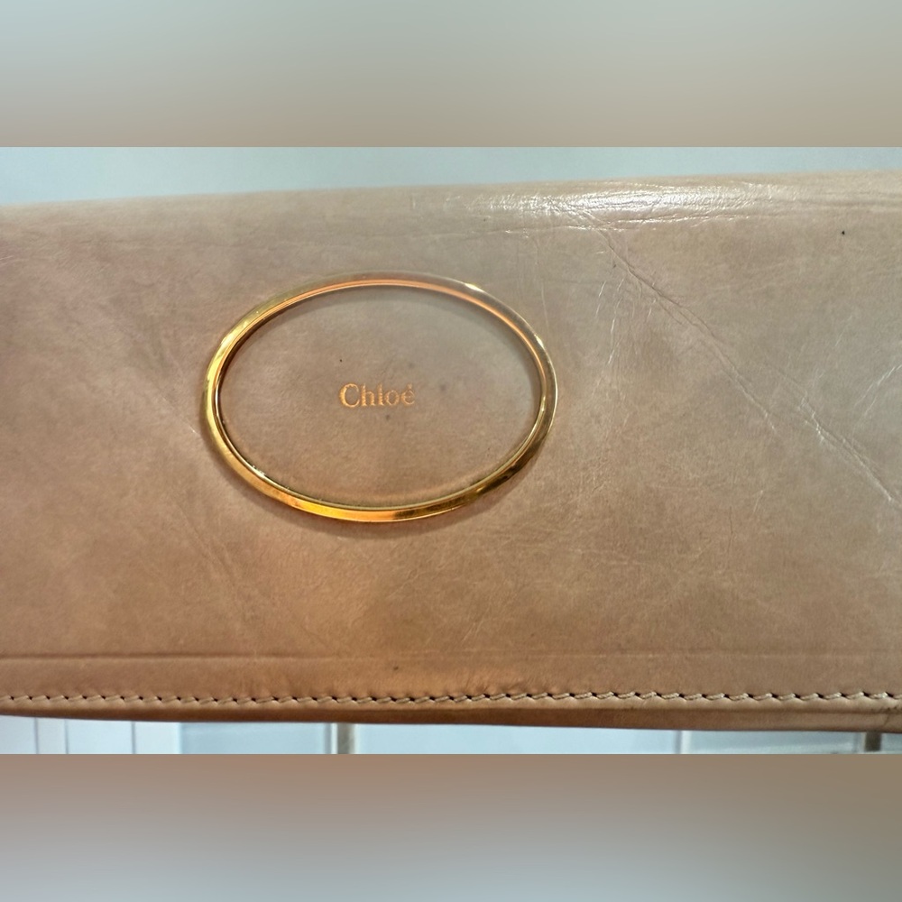Chloé Beige Leather Long Wallet